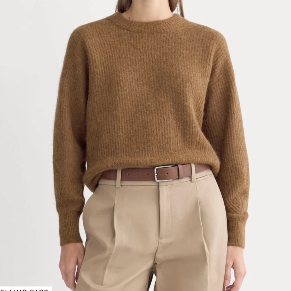Everlane The Cocoon Crewneck Sweater Alpaca Wool Toffee Brown S